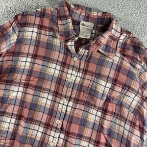 Dickies‎ Flannel Shirt Womens 1X Purple Pink Long Sleeve Button Up Plaid